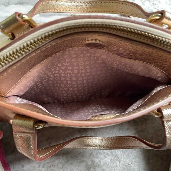 Kate Spade ✨ Laurel Way Mini Reiley Genuine Leather Crossbody Bag - Rose Gold - Picture 7 of 12